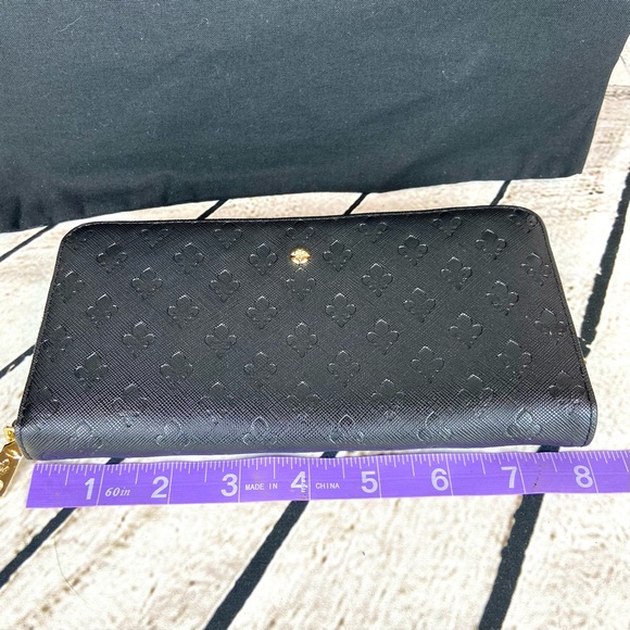 Patrick Cox fleur de lis black leather zippy zip around long wallet *new* - Picture 16 of 16